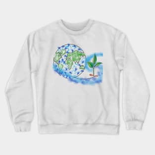 Save trees, save world Crewneck Sweatshirt